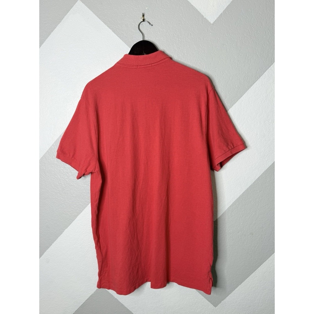 Polo Ralph Lauren Mens XL Custom Slim Fit Polo Shirt Coral Red Blue Pony Cotton - Picture 8 of 11